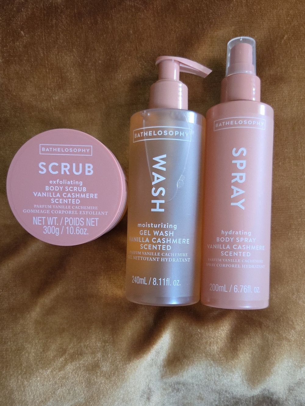 Vanilla Cashmere Body Spray & Wash & Scrub